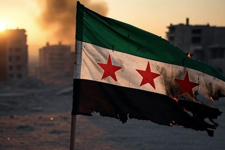 Syrian Flag Burned